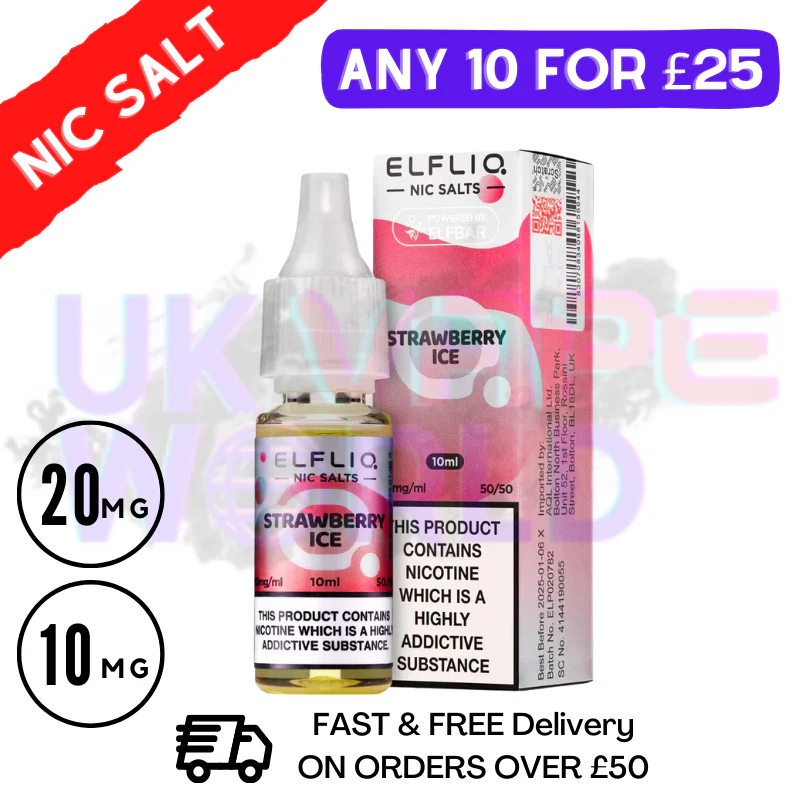 ElfLiq 'Strawberry ICE' Nic Salt 10ML eLiquid
