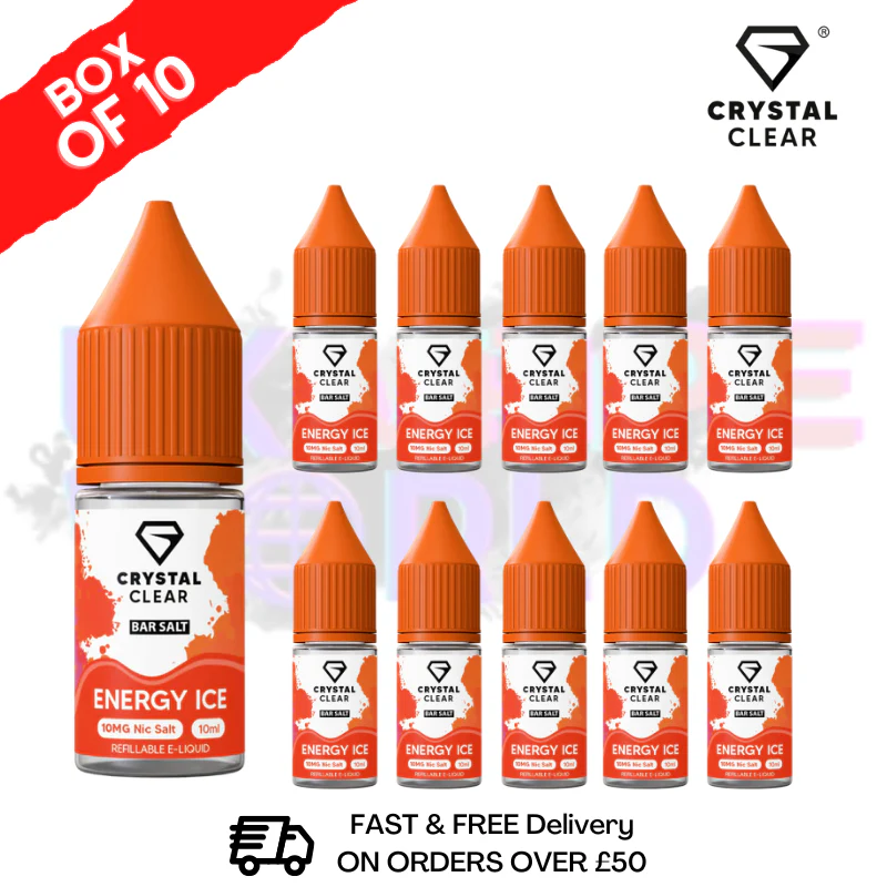 Energy ICE Crystal Clear Nic Salt Box Of 10 - Only £17.99