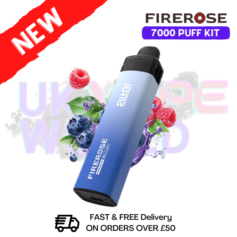 Blueberry Raspberry Elux Firerose 7K 7000 Puff Pod Kit