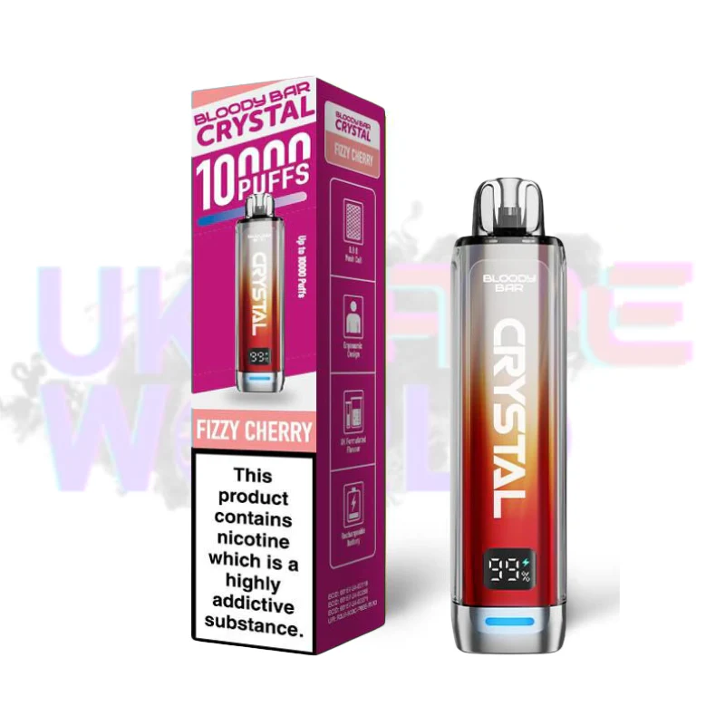 Fizzy Cherry Bloody Bar Crystal 10K Puff Box Of 10 - Image 2