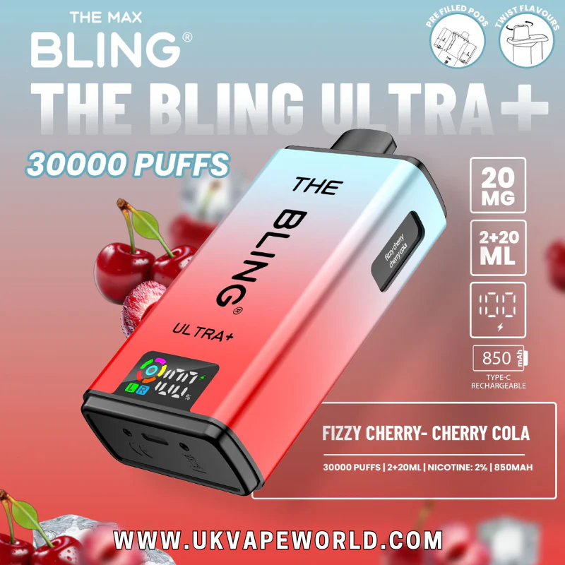 Fizzy Cherry Bling 30k Ultra Plus Prefilled Pod Kit