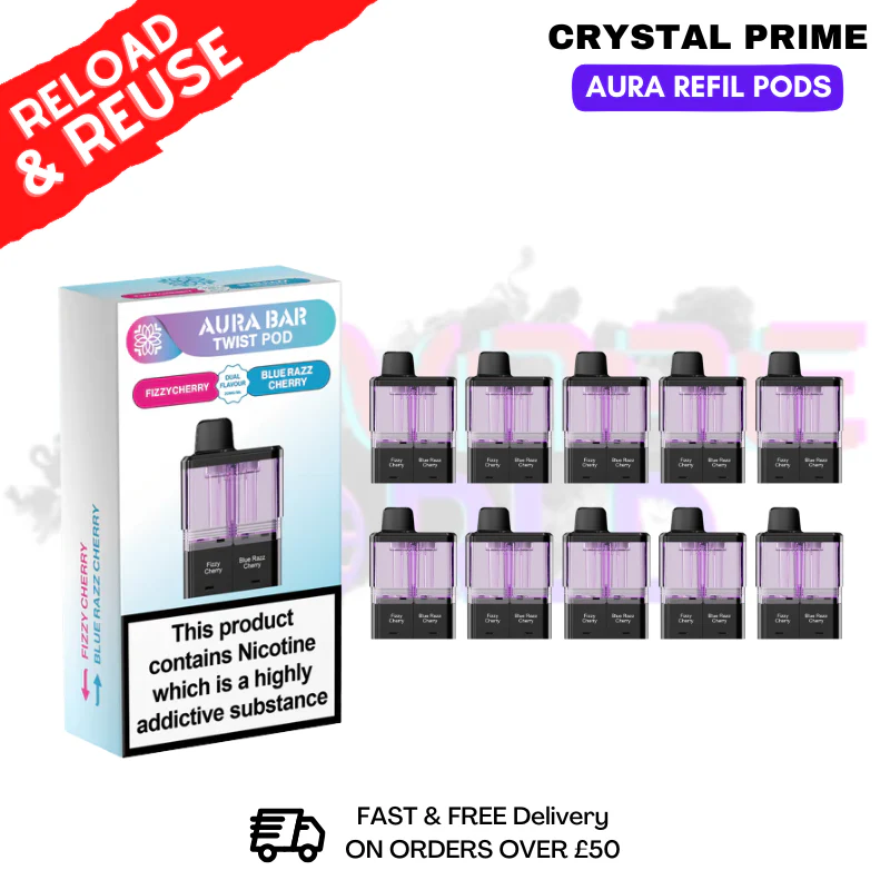 Fizzy Cherry Aura 40K Replacement Pods Box Of 10