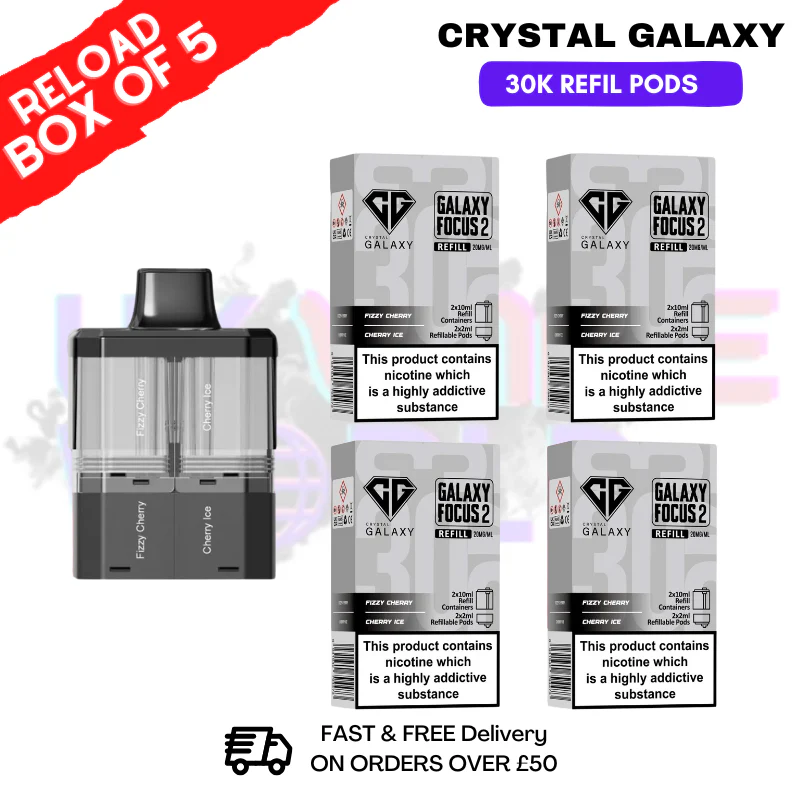 Fizzy Cherry Crystal Galaxy 30K Replacement Pods Box Of 5