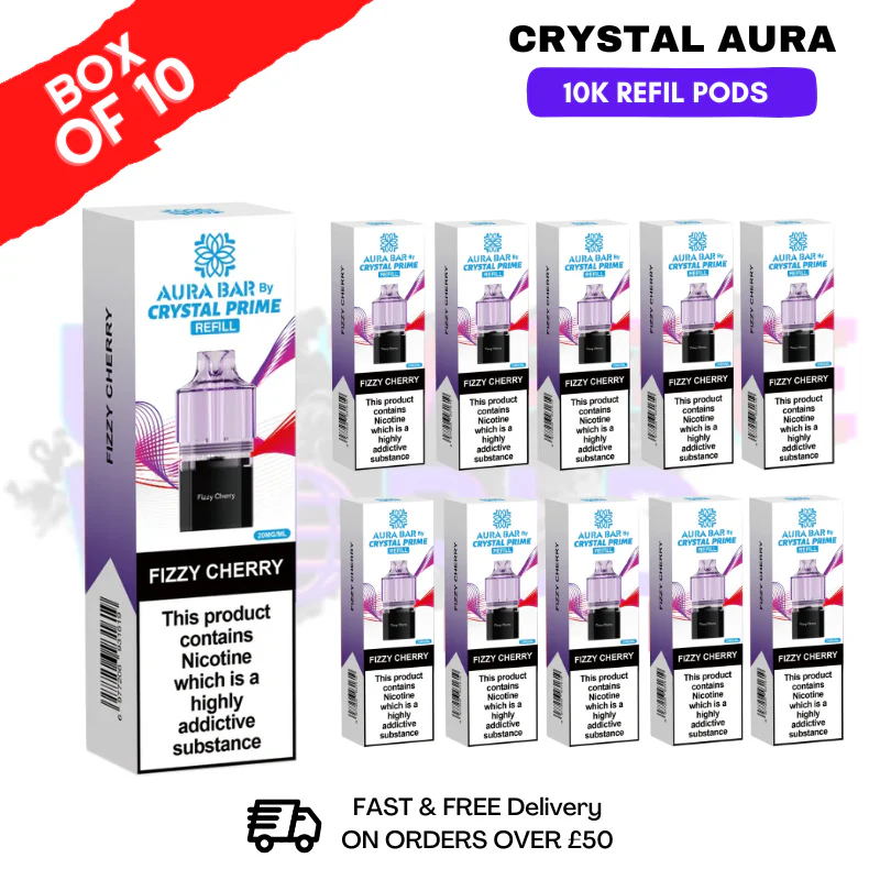 Fizzy Cherry Crystal Prime 10K Refil Pods Box Of 10
