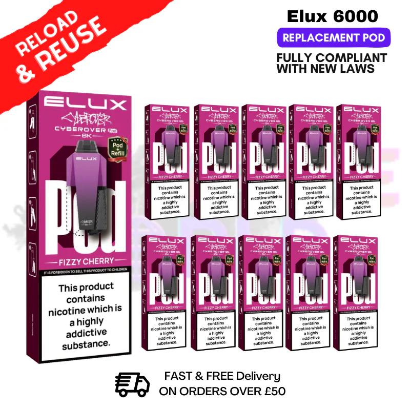 Fizzy Cherry Elux 6K Replacement Pods Box Of 10