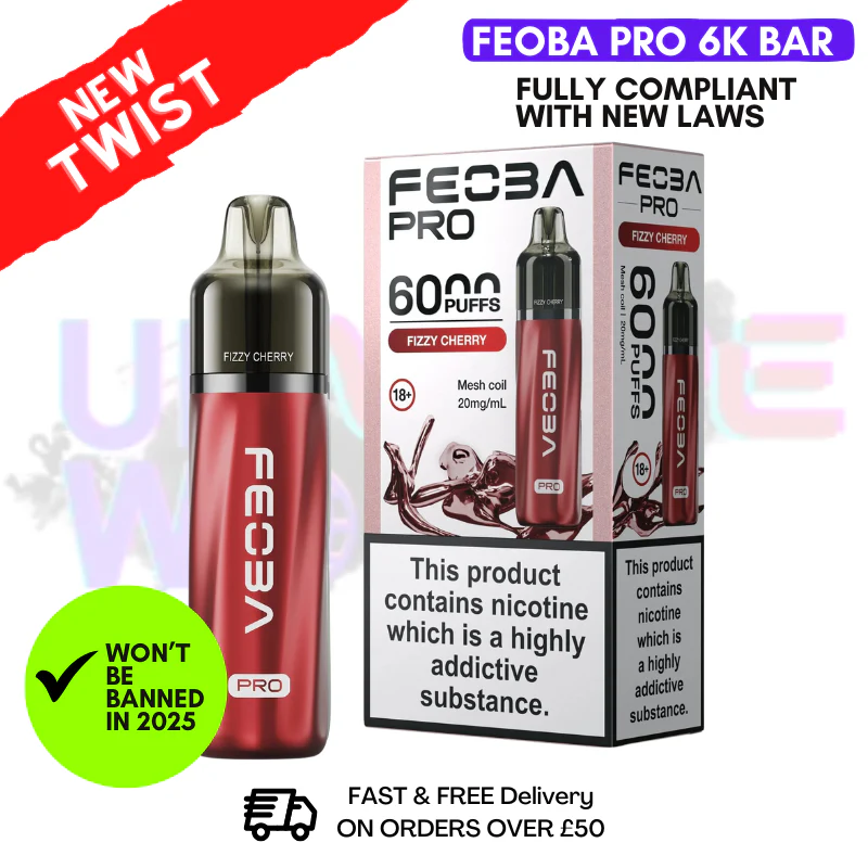 Fizzy Cherry Feoba Pro 6000 6K Puff Pod Kit