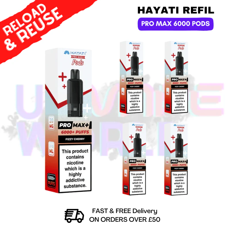 Fizzy Cherry Hayati ProMax 6K Replacement Pods Box Of 5