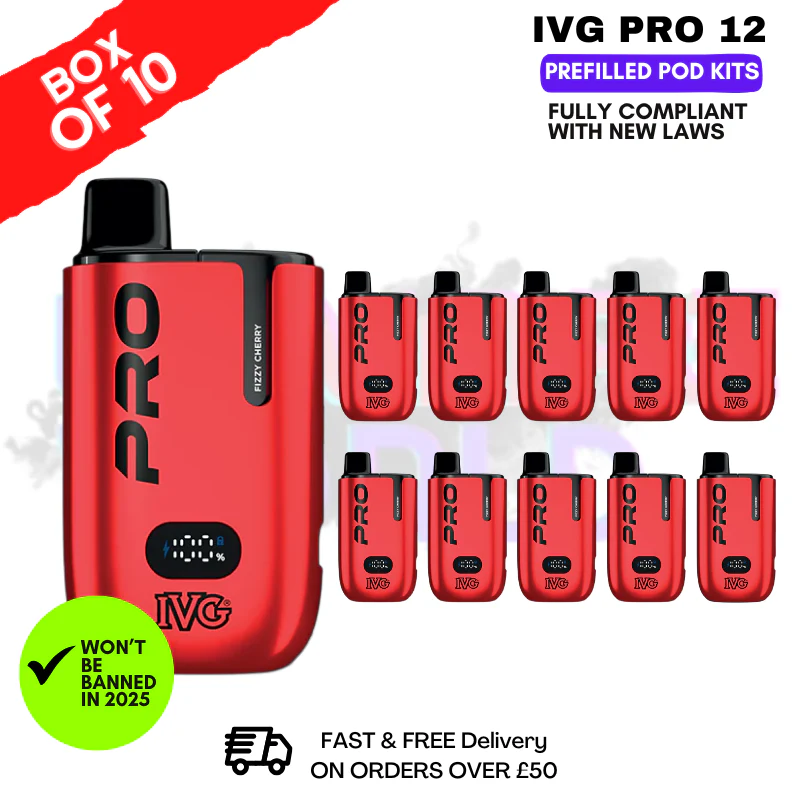 Fizzy Cherry IVG Pro 12 Box Of 10 Vape Kits