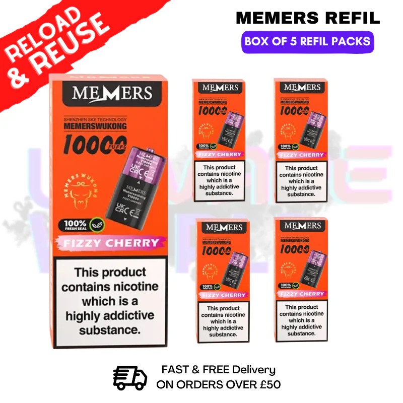 Fizzy Cherry Memers V10000 Replacement Pods Box of 5