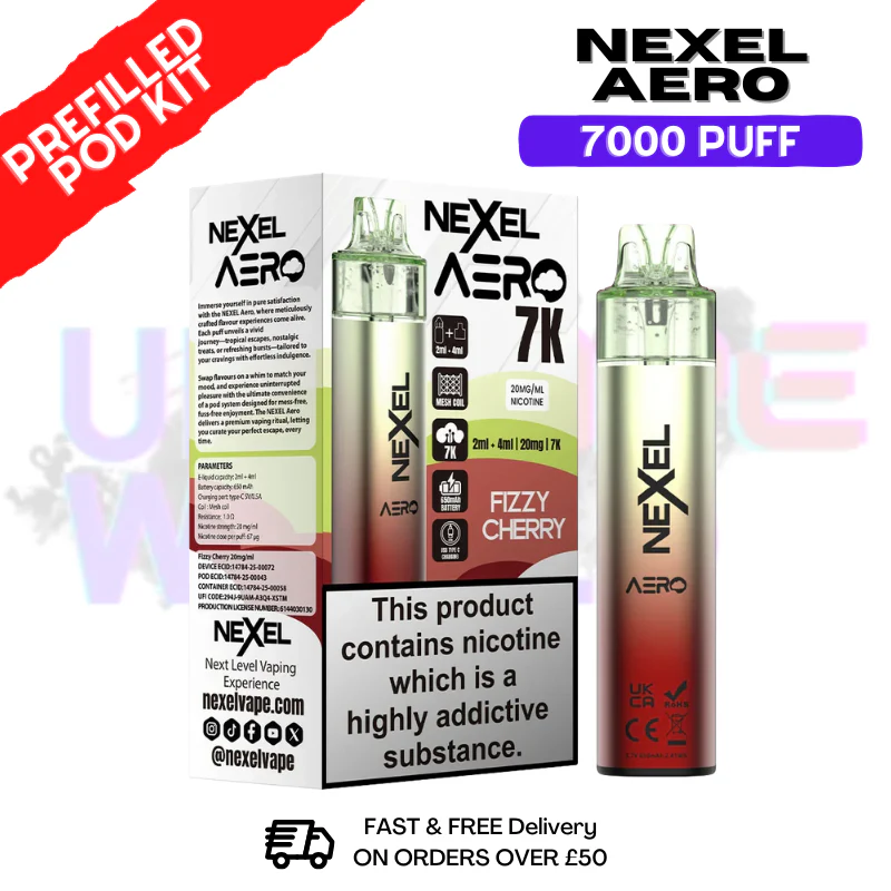 Fizzy Cherry Nexel 7000 Puff Pod Kit