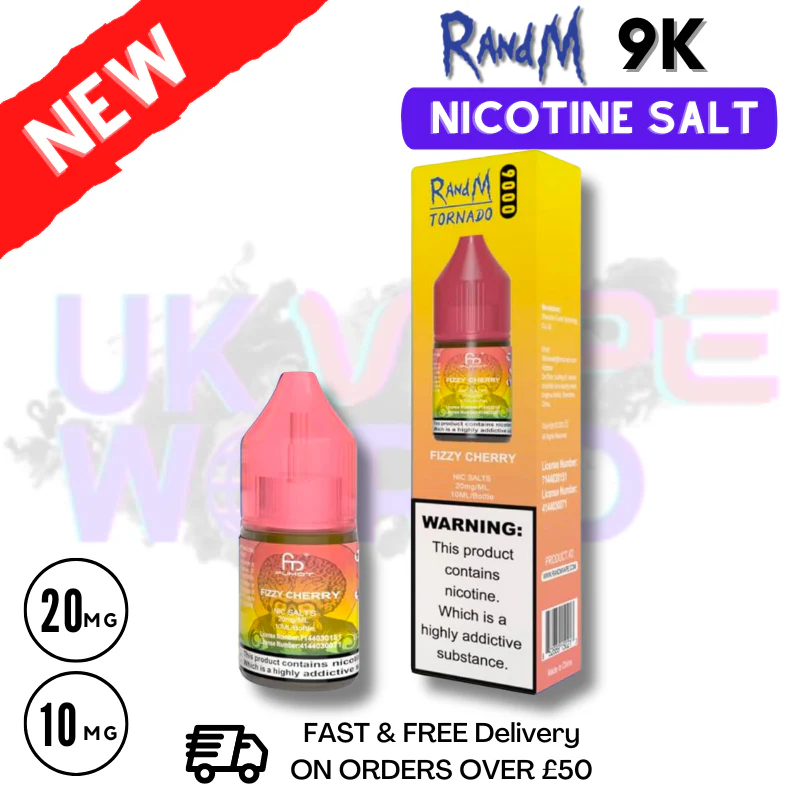 Fizzy Cherry RandM Tornado 9000 Nic Salt 10ml eLiquid