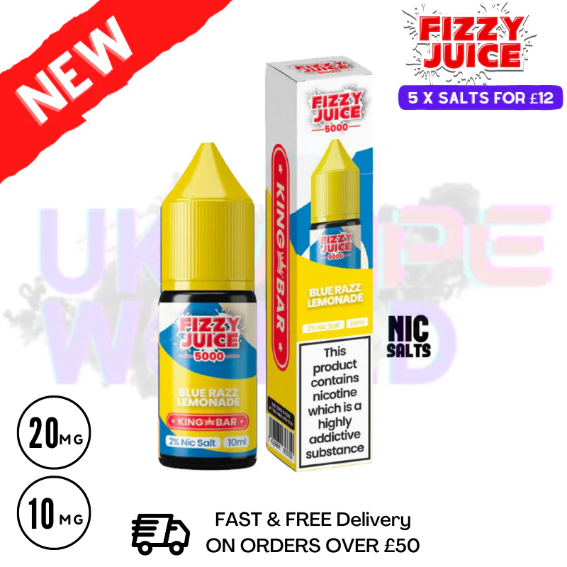 Fizzy Juice 5000 Nic Salt Blue Razz Lemonade 10ML E-liquid