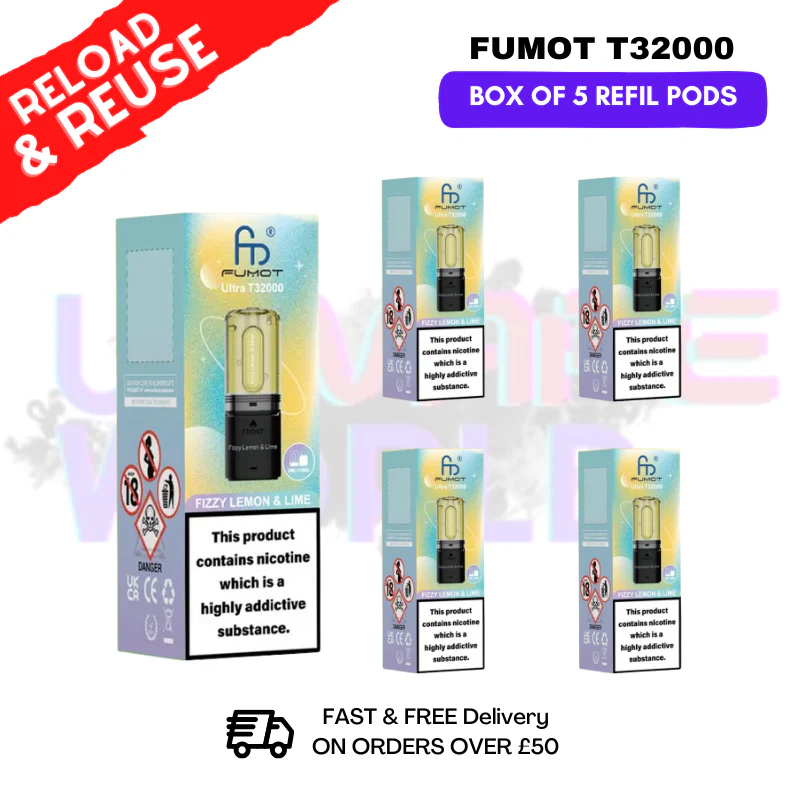 Fizzy Lemon Lime Fumot T32000 REPLACEMENT PODS - BOX OF 5