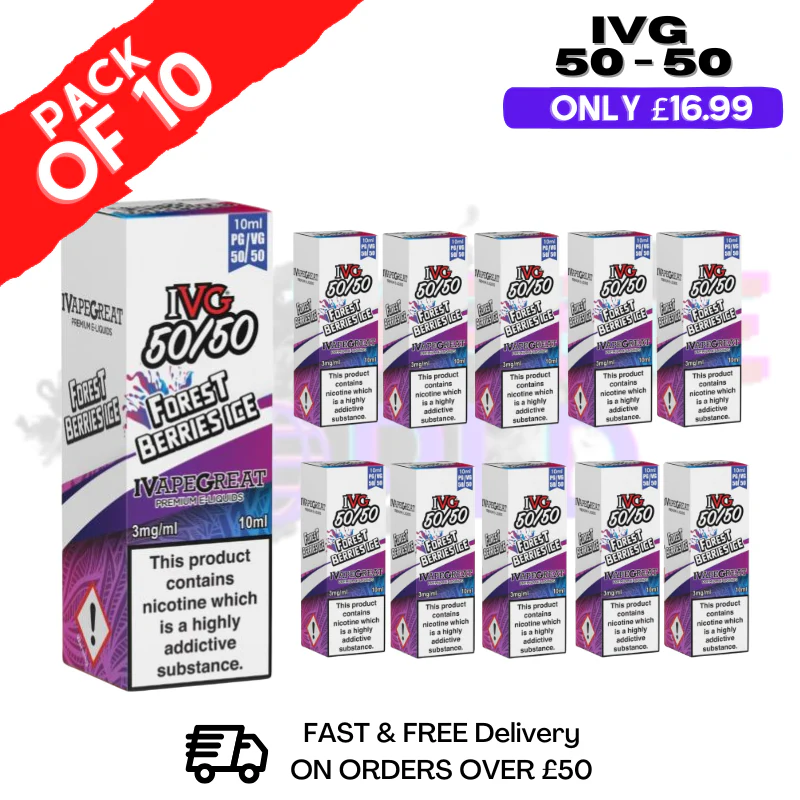 Forest Berries ICE IVG 50/50 Eliquid Box Of 10