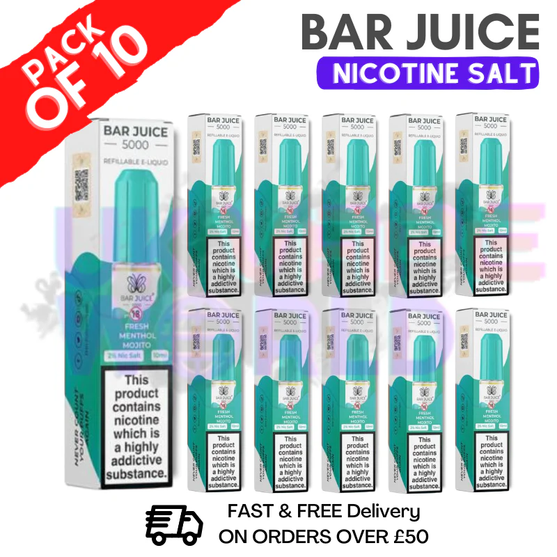 Fresh Menthol Mojito Bar Juice 5000 Nic Salt | Box of 10 | ONLY £13.99