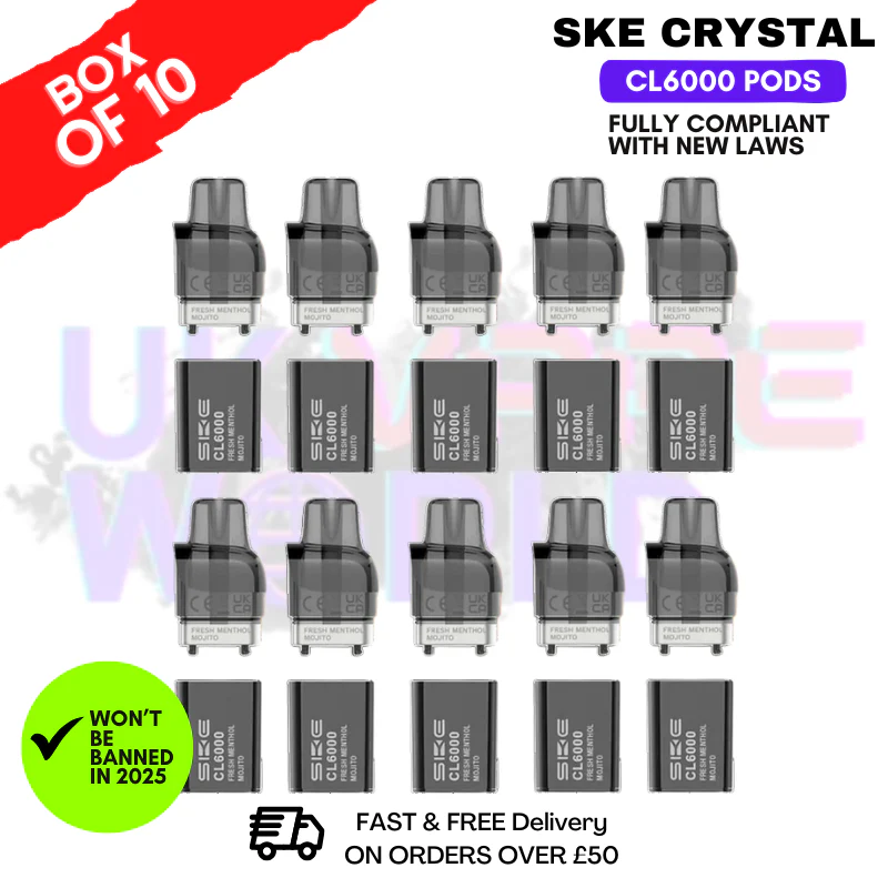 Fresh Menthol Mojito SKE Crystal CL6000 Prefilled Pod Box Of 10