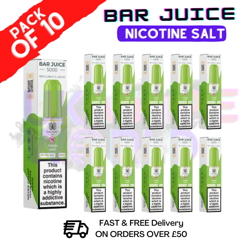 Fresh Mint Bar Juice 5000 Nic Salt BOX OF 10