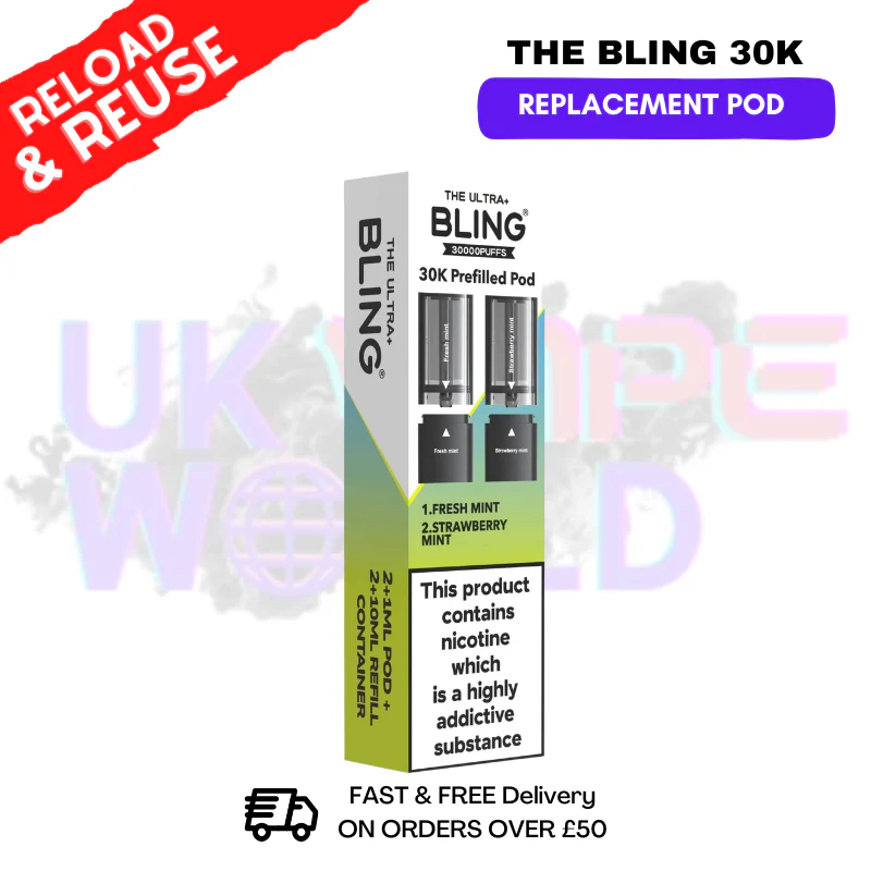 Fresh Mint Bling 30k REFIL PACK Ultra Plus Pods  - £6.99