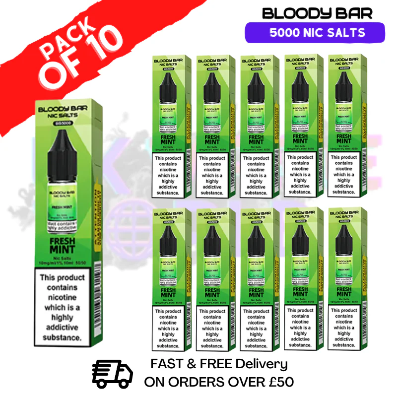 Fresh Mint Bloody Bar 5000 Bar Salt Box Of 10