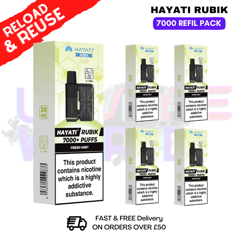 Fresh Mint Hayati Rubik 7K Replacement Pods Box Of 5