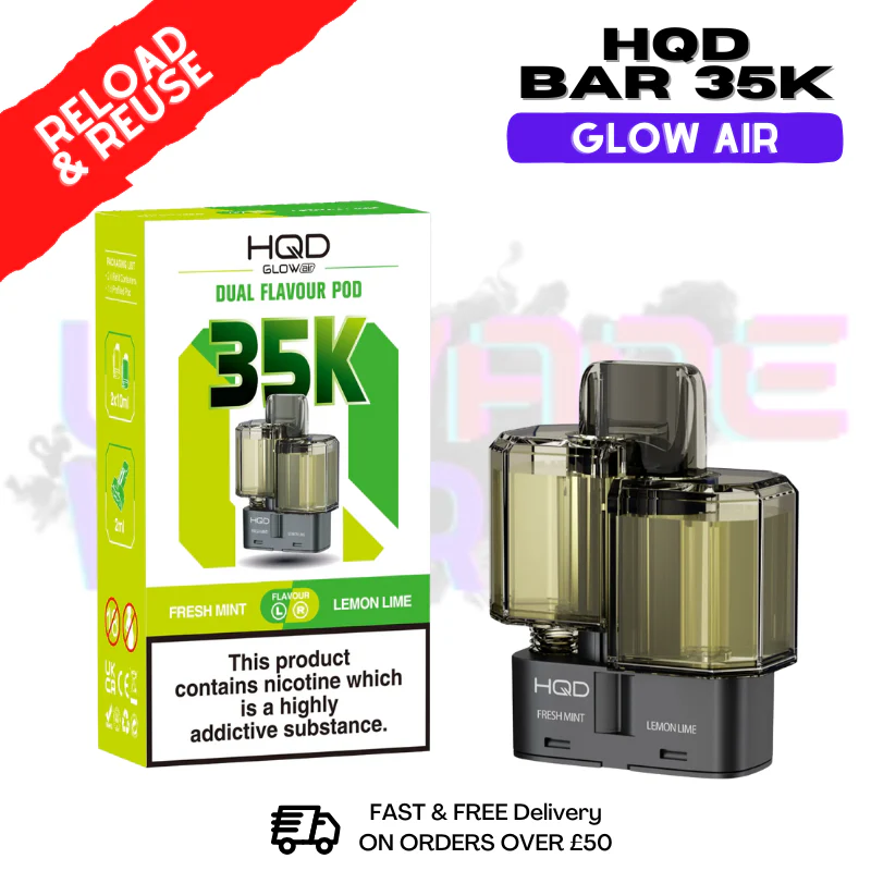 Fresh Mint  HQD 35K Glow Air Replacement Pods