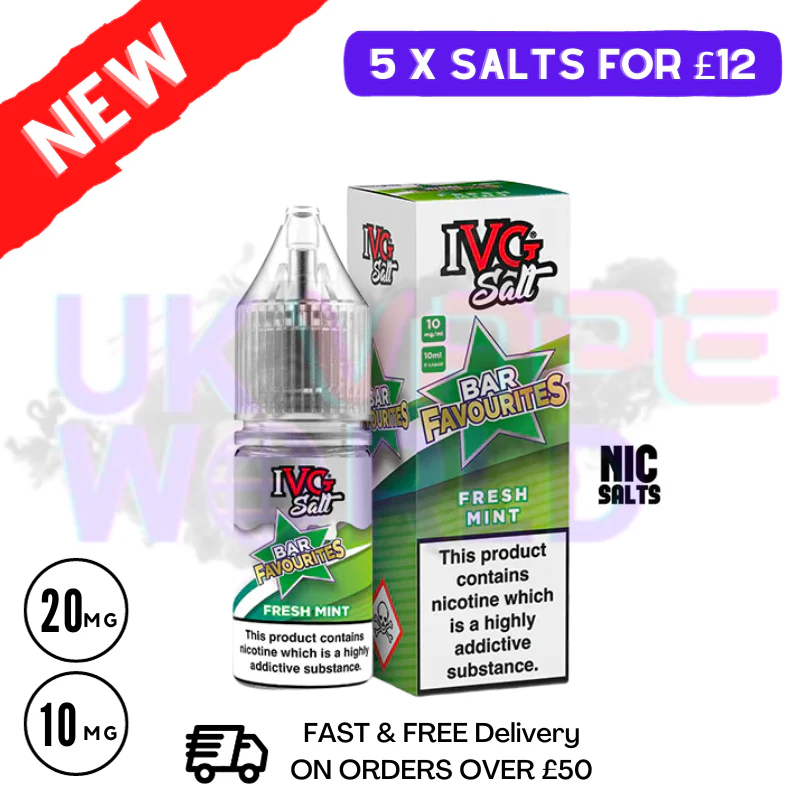 Fresh Mint IVG "Bar Favourites" Salt 10ml Nic Eliquid