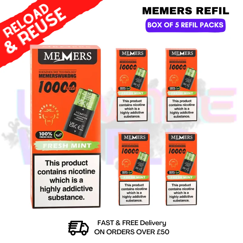 Fresh Mint Memers V10000 Replacement Pods Box of 5