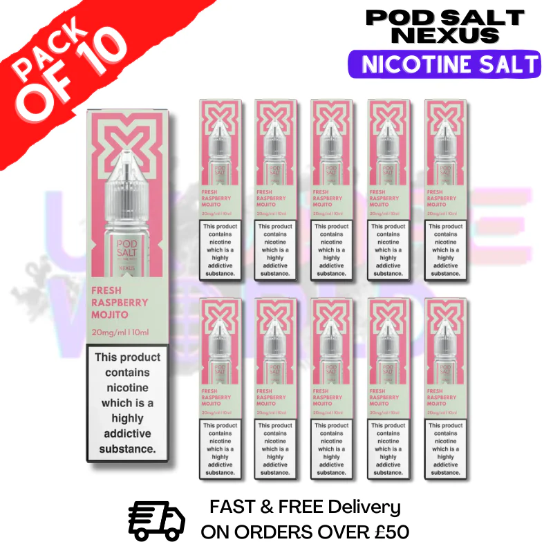 Fresh Raspberry Mojito Pod Salt Nexus Nic Salt Box Of 10