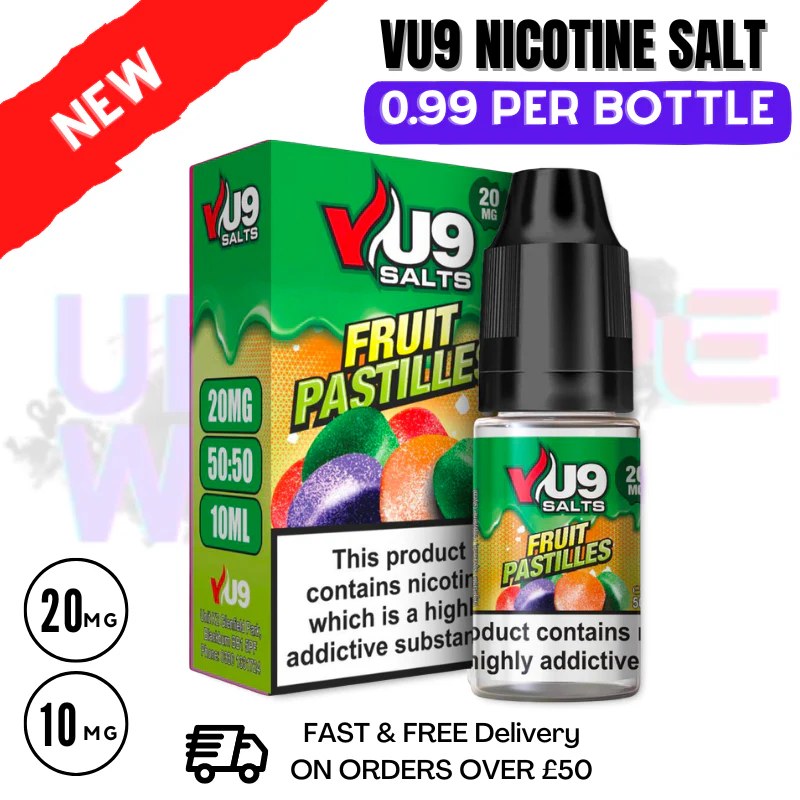 Fruit Pastilles Nic Salt 10ml Nicotine E Juice by VU9 - 99p Eliquid
