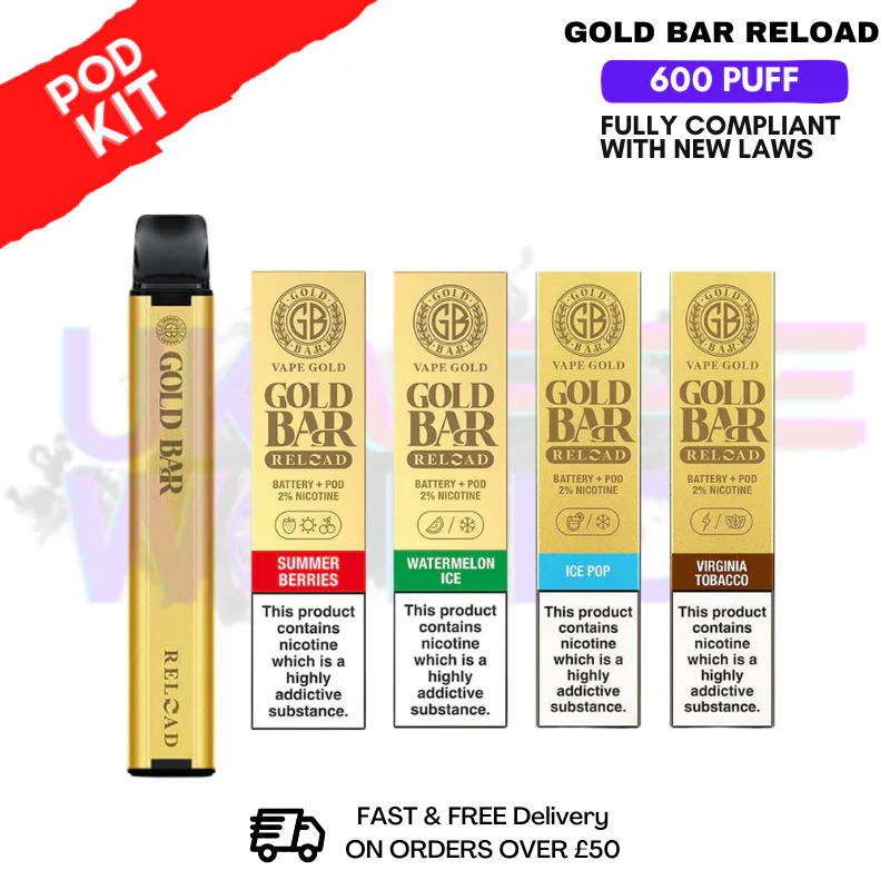 Gold Bar 600 Puff Reload Prefilled Pod Kit