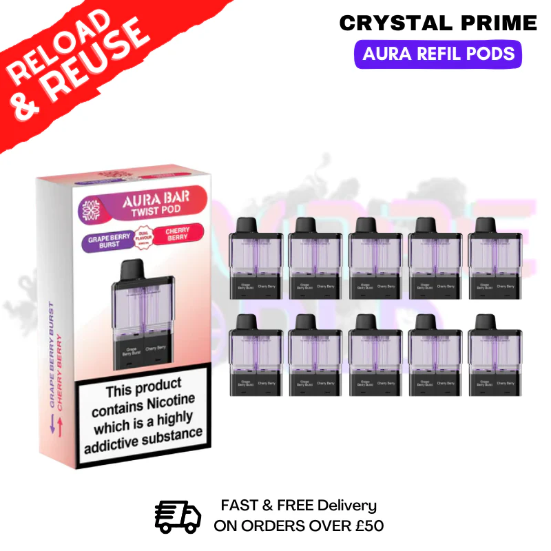 Grape Berry Aura 40K Replacement Pods Box Of 10