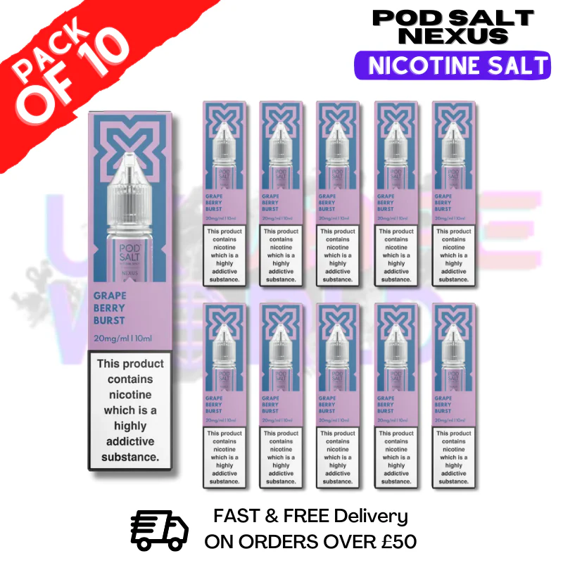 Grape Berry Burst Pod Salt Nexus Nic Salt Box Of 10