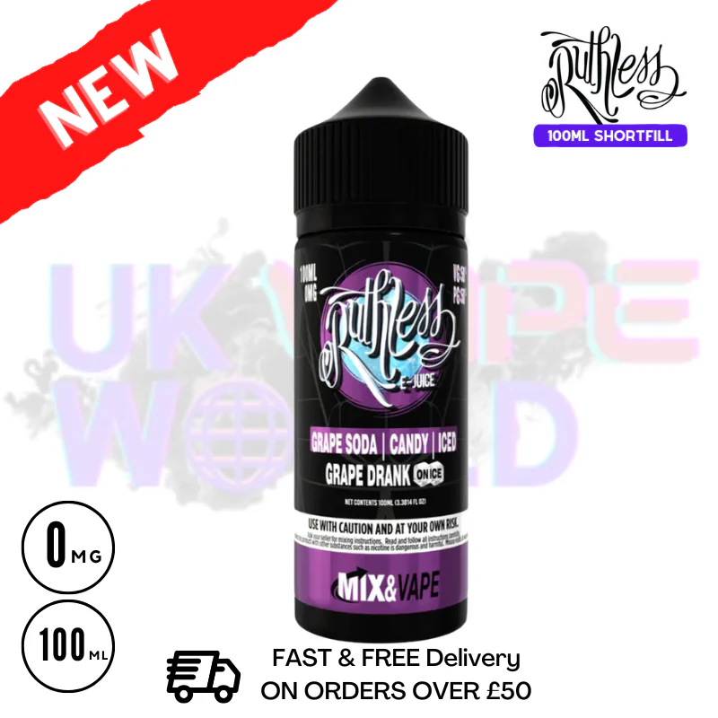 Grape Drank On Ice Ruthless 100ml shortfill e liquid - £7.99