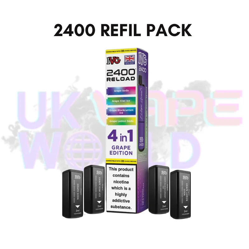 Grape Edition IVG 2400 RELOAD Pods - Box Of 10 - Image 2