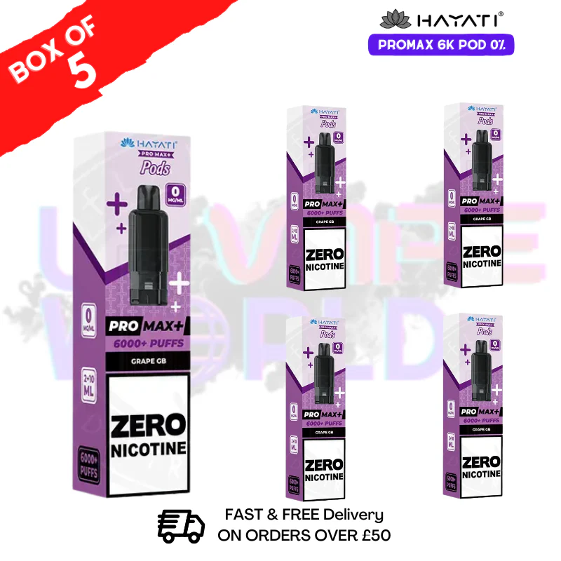 Grape GB Hayati Pro Max 6000 ZERO NICOTINE Box of 5