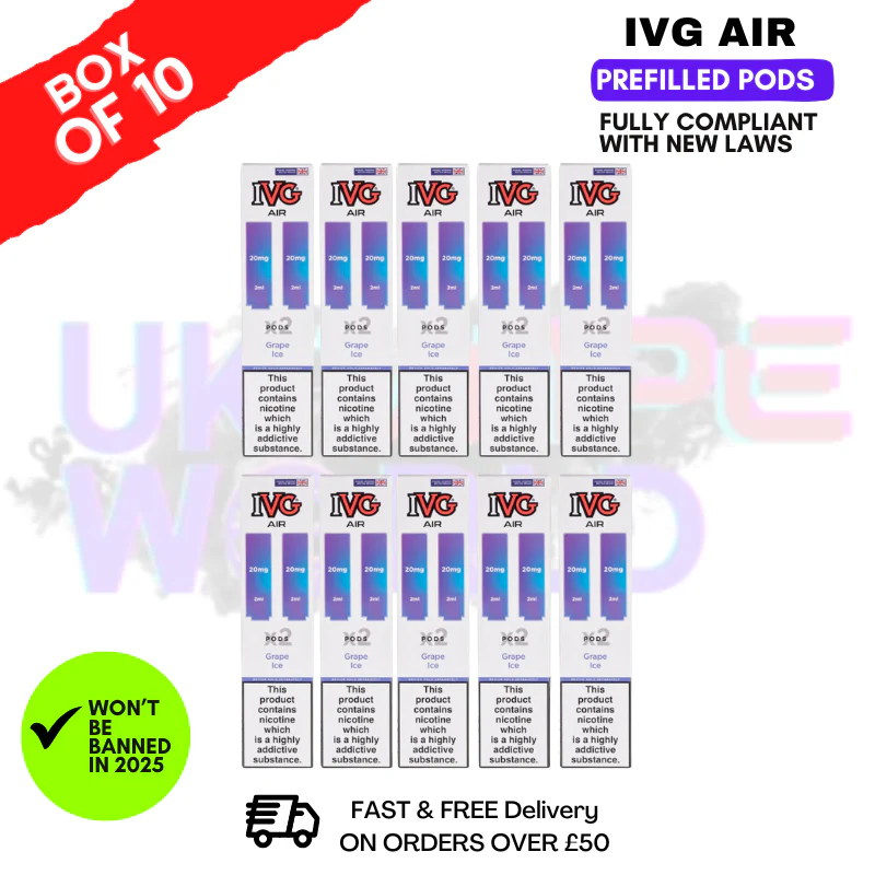 Grape ICE IVG AIR Prefilled Pod Box Of 10