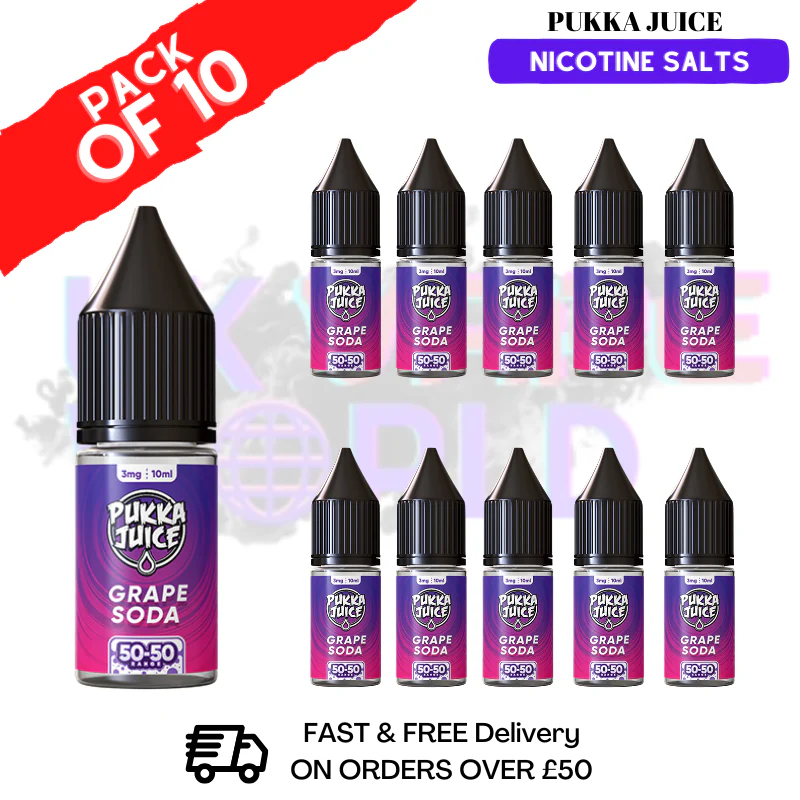 Grape Soda Pukka Juice Nic Salt Box Of 10