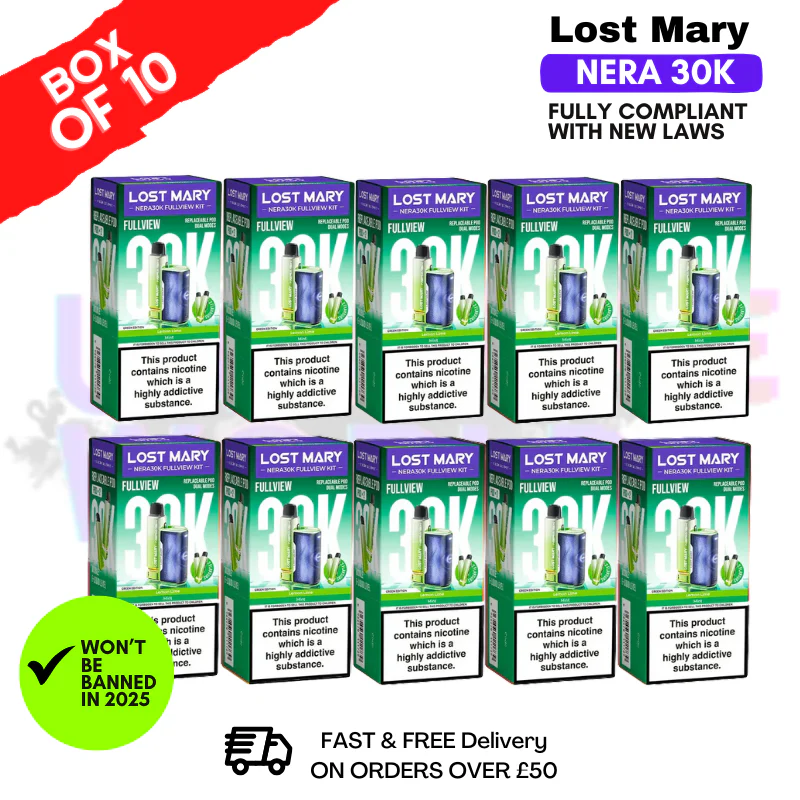 Green Edition Lost Mary NERA 30K Puff Box Of 10