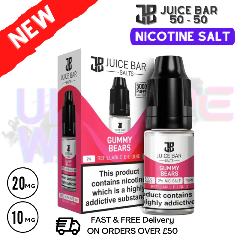 Gummy Bears Juice Bar Nic Salt 10ML eLiquid Only £1.99