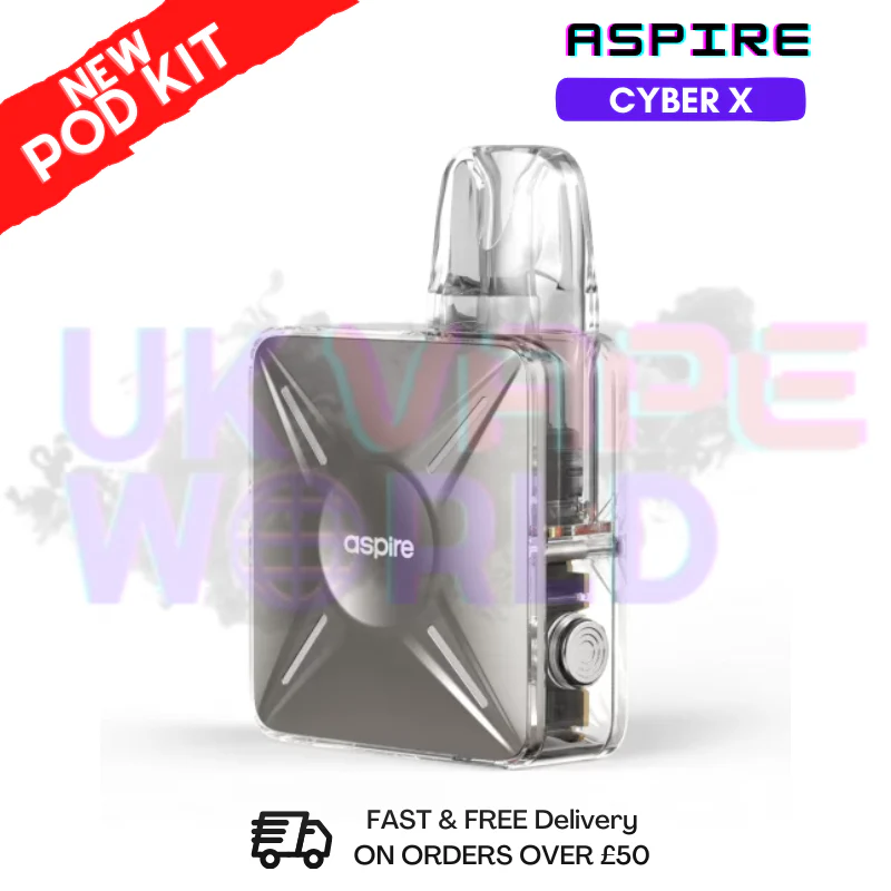 Gunmetal Aspire Cyber X Pod Kit + Free Nicsalt