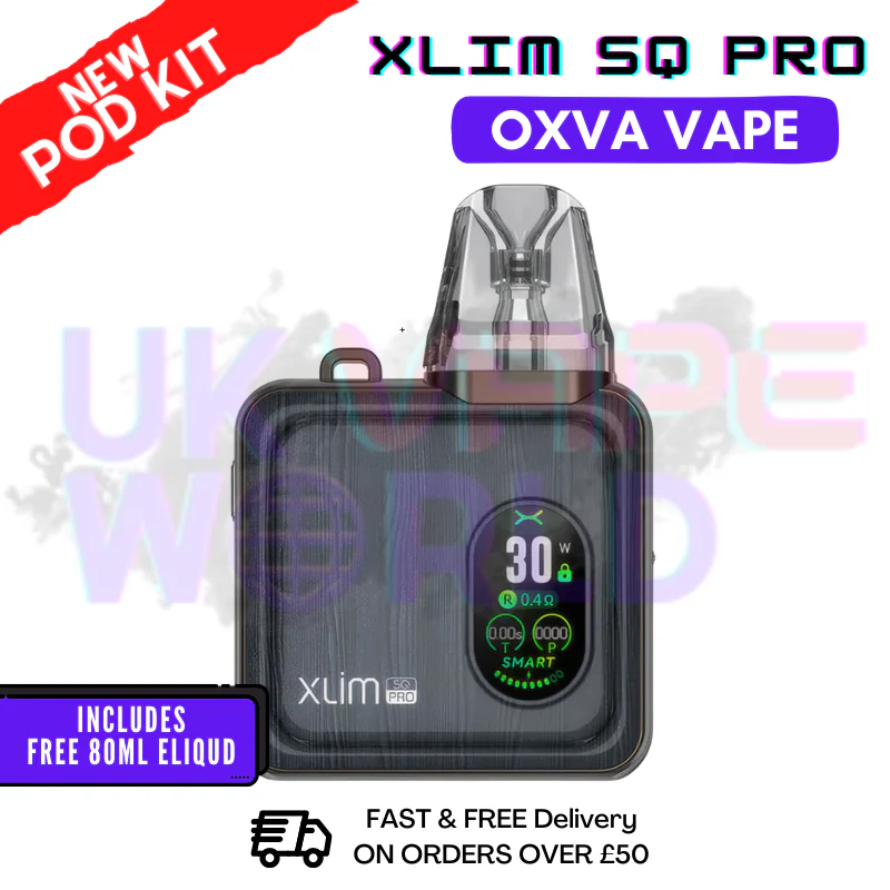 Gunmetal Wood Oxva Xlim SQ Pro Vape Kit | £19.99 + Free Liq