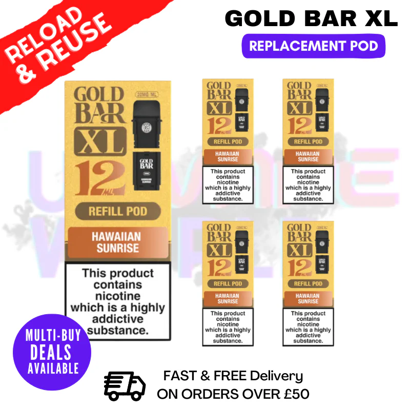 Hawaiian Sunrise Gold Bar XL REFIL Pods Box Of 5