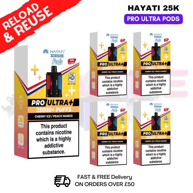 Hayati 25K Cherry Ice Replacement Pods Box Of 5