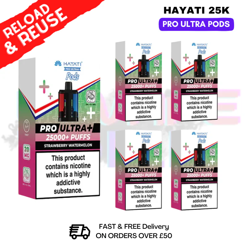 Hayati 25K Strawberry Watermelon Replacement Pods Box Of 5
