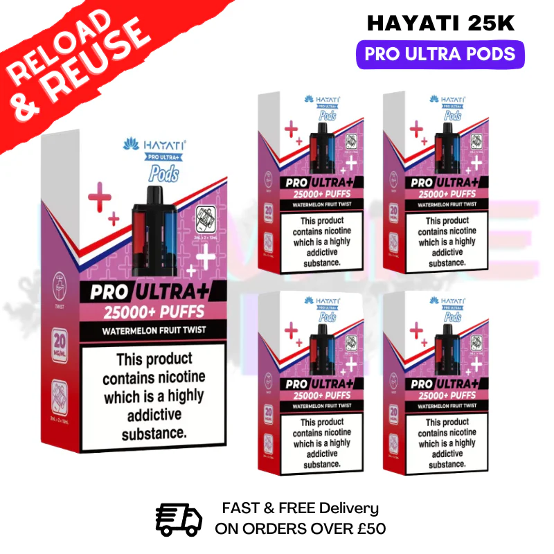 Hayati 25K Watermelon Fruit Twist Replacement Pods Box Of 5