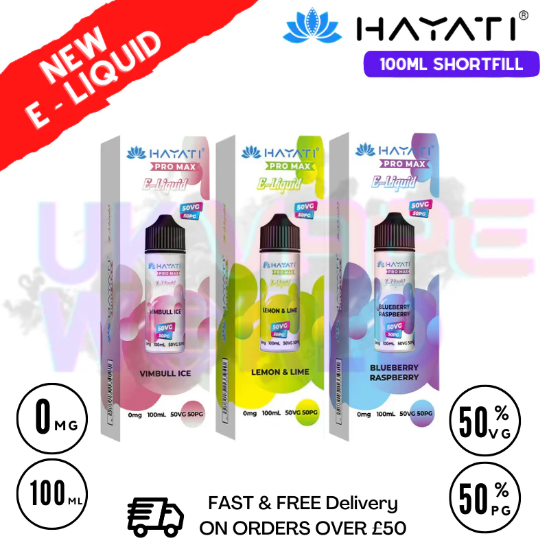 Hayati Pro Max 50/50 Shortfill Juice 100ML Eliquid | FREE NIC Shots