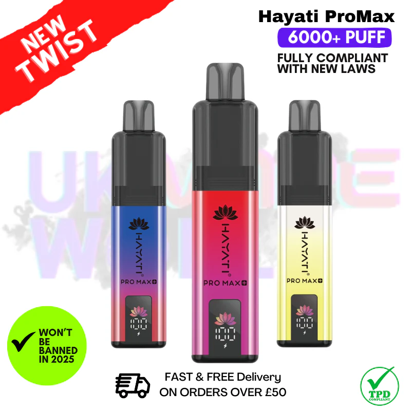 Hayati Pro Max 6000 Puff Prefilled Pod Kit - Any 3 For £21