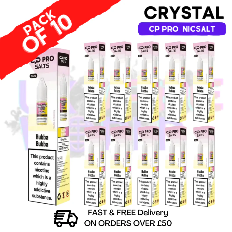 Hubba Bubba Crystal CP Pro Nic Salts Box Of 10