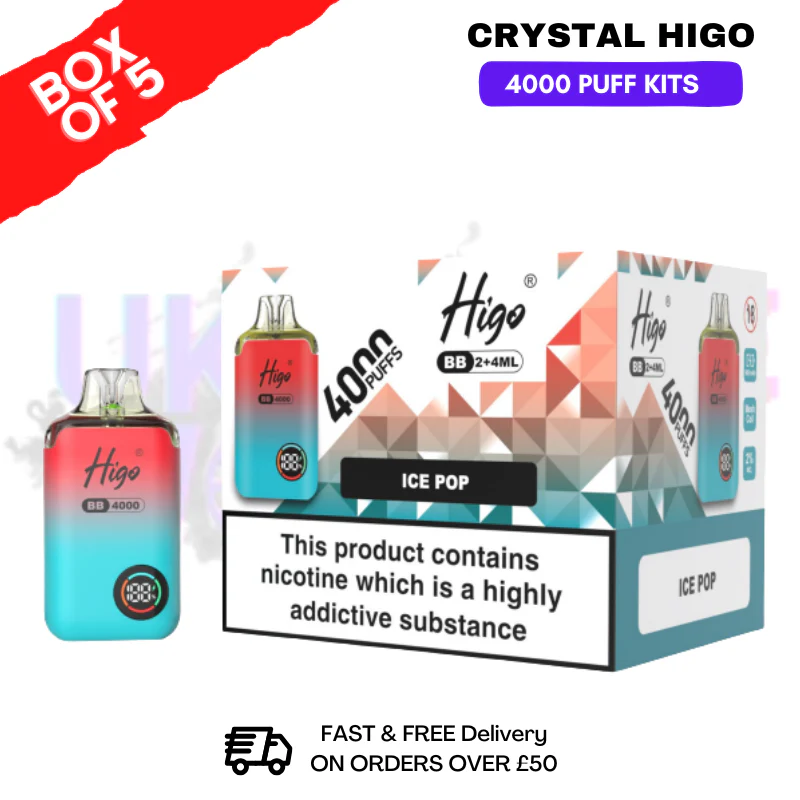 ICE POP Crystal Higo 4000 Pod Kits Box Of 5