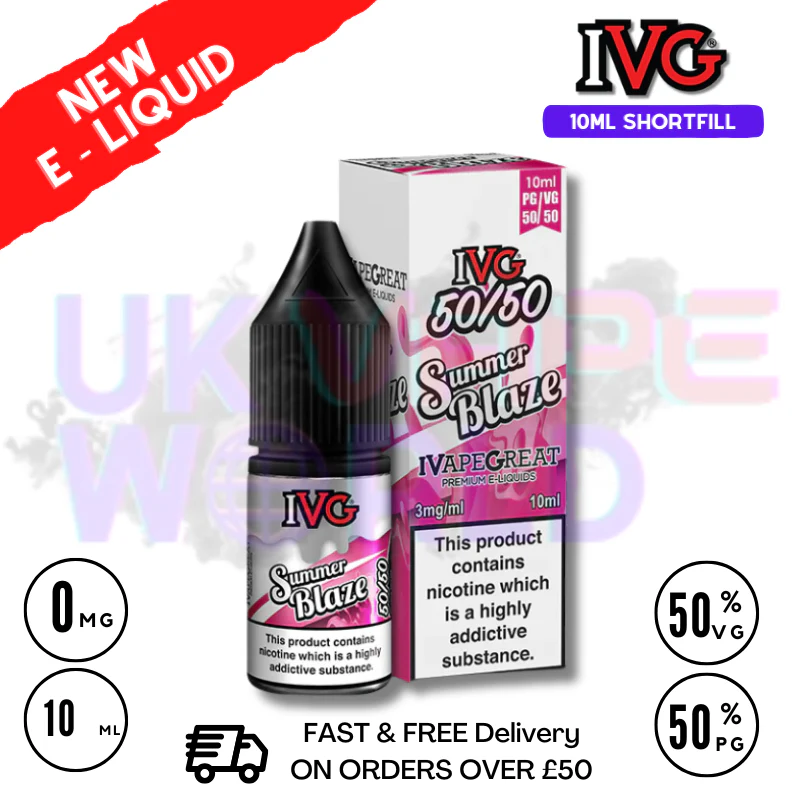 IVG 50/50 Summer Blaze 10ml E Liquid - ONLY £1.99